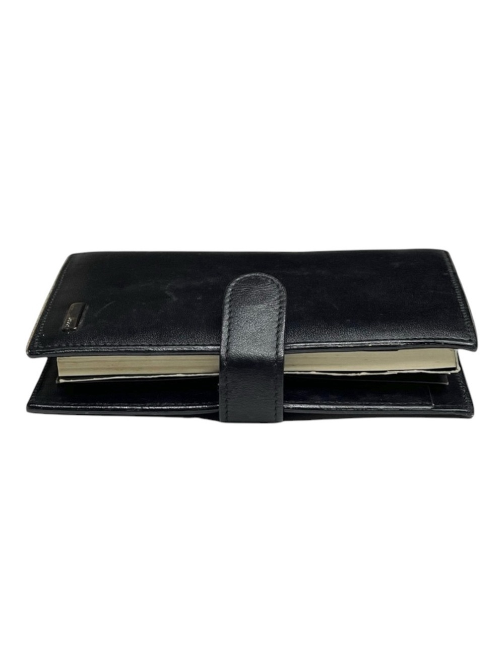 Vintage: Gucci ♛ Small Leather Daily Organizer Book ♛ Gold Logo Hardware Plaque - Picture 14 of 16